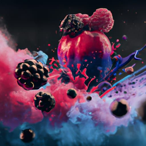 Exploding Berry Bomb: Cinematic Digital Matte Painting