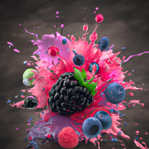 Fruit Bomb Explosion: Epic Digital Matte Painting