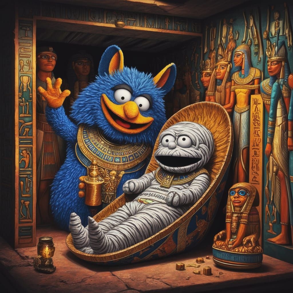 Muppets in Ancient Egyptian Tomb Scene
