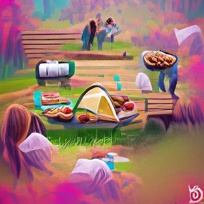 Peaceful Countryside Picnic Scene