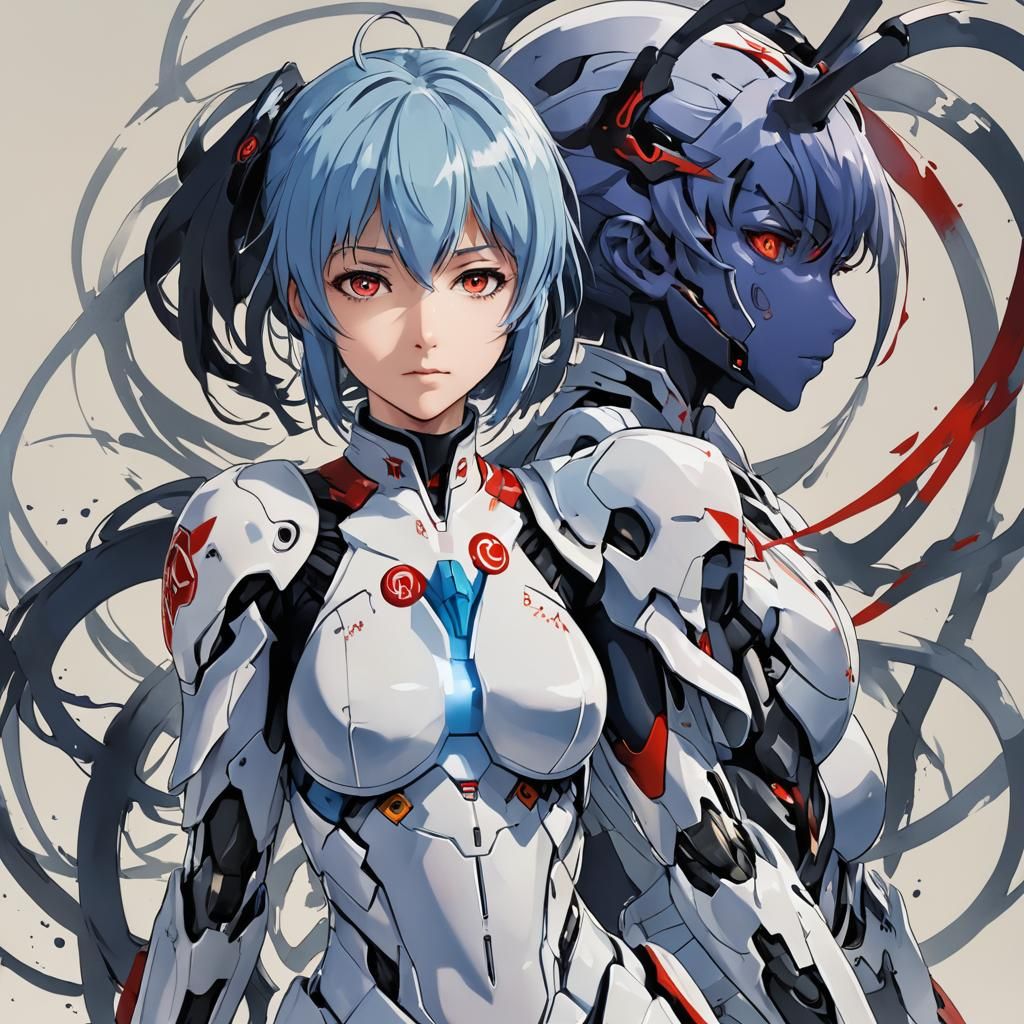 Ayanami Rei Lilith Fusion in Anime Style