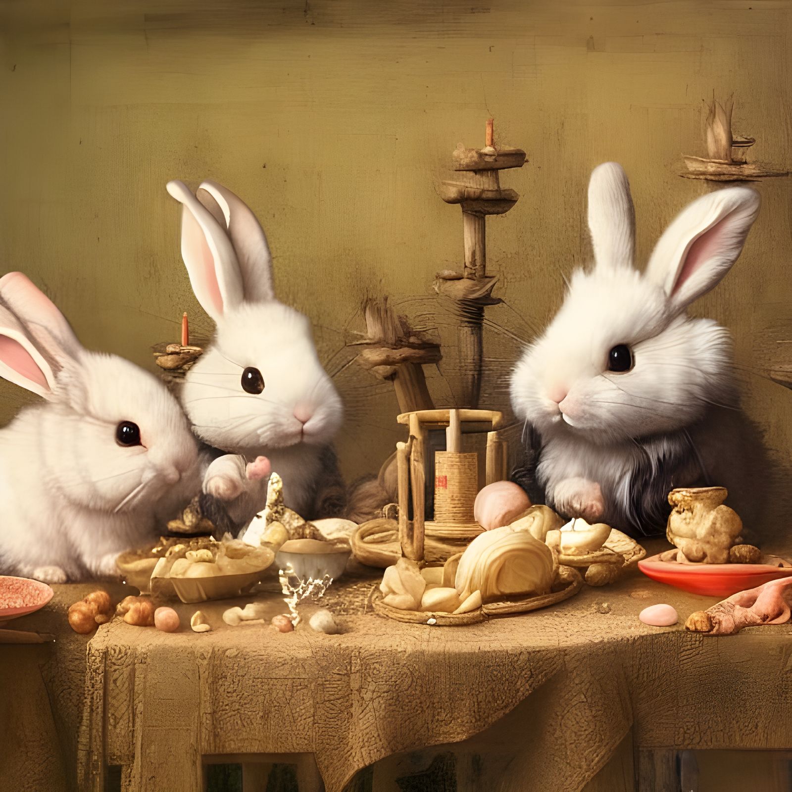 Bunnies Recreate The Last Supper: Renaissance Style