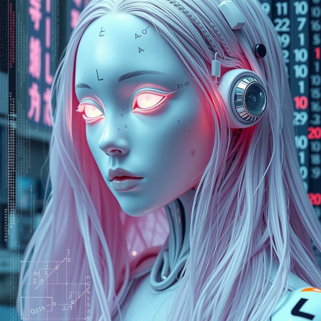 Cyberpunk Android Siren with Glitching Circuitry