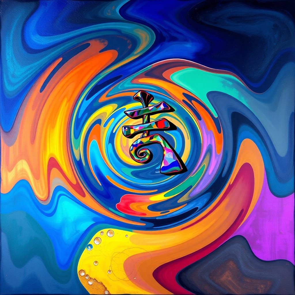 Surrealist Dream: Cubist Emoji in Abstract Expressionism