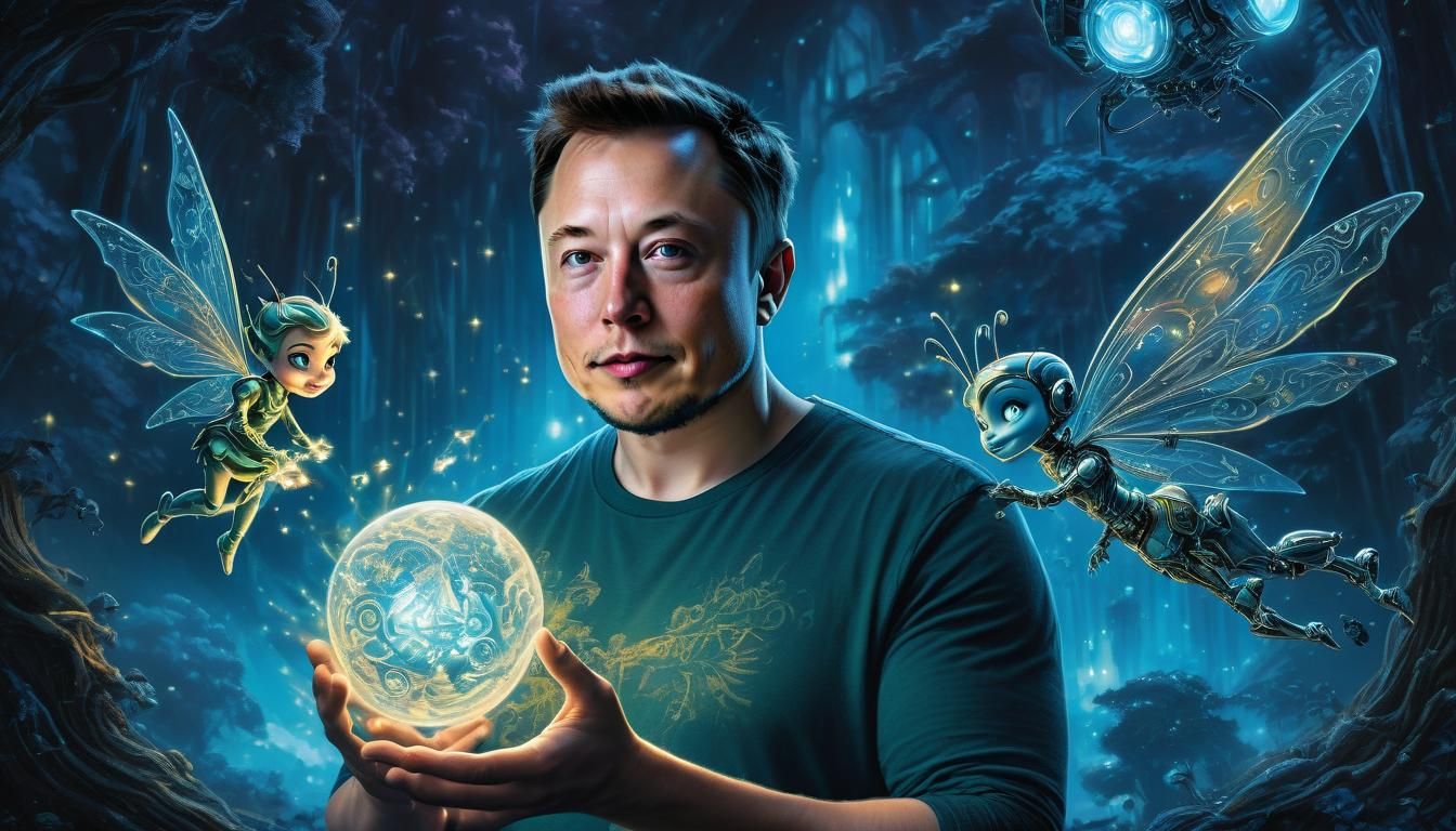 Elon Musk and Tinker Bell: Ethereal Comic Book Art