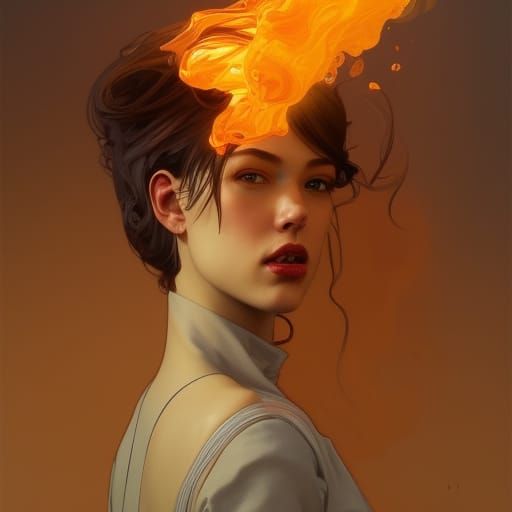 Smoking Pasta Portrait in Digital Art Style