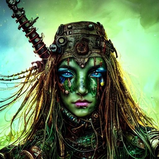 Steampunk Warlord Portrait in Fantasy Armor