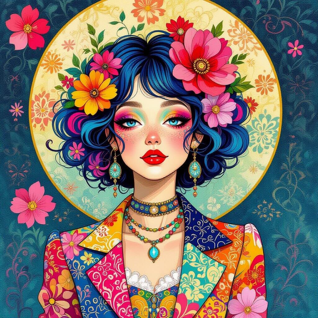 Heartastic freak creep art vibrant colorful whimsy hyper det...