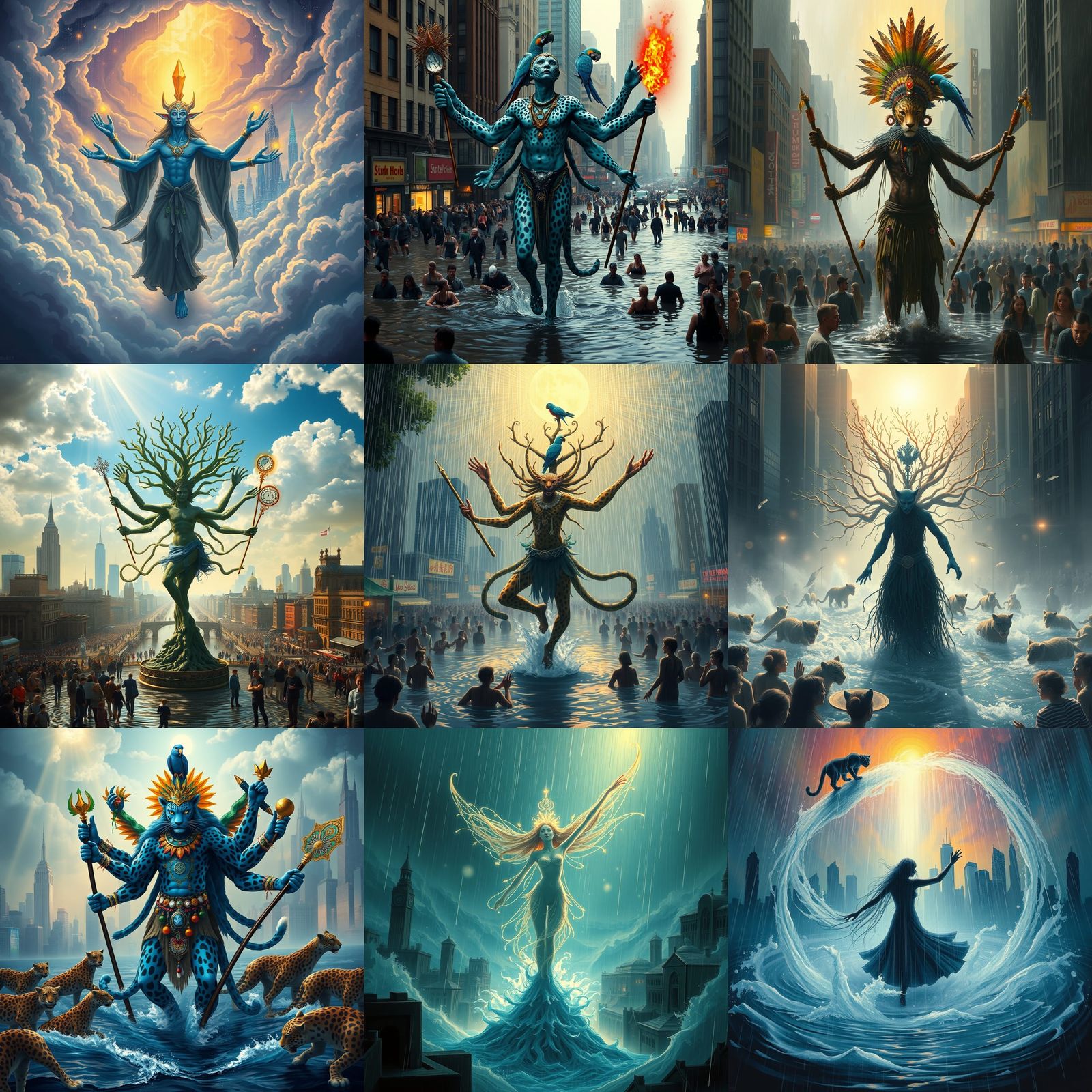 Leopard Fish Shaman in Flooded City of Time