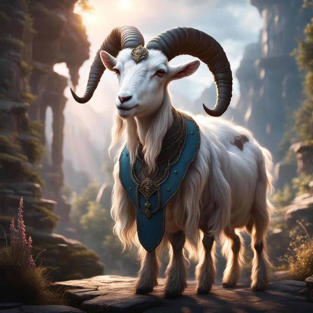 Hyperrealistic Princess Goat Fantasy Art