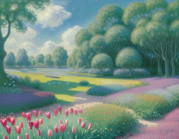 Vibrant Spring Meadow in Full Bloom