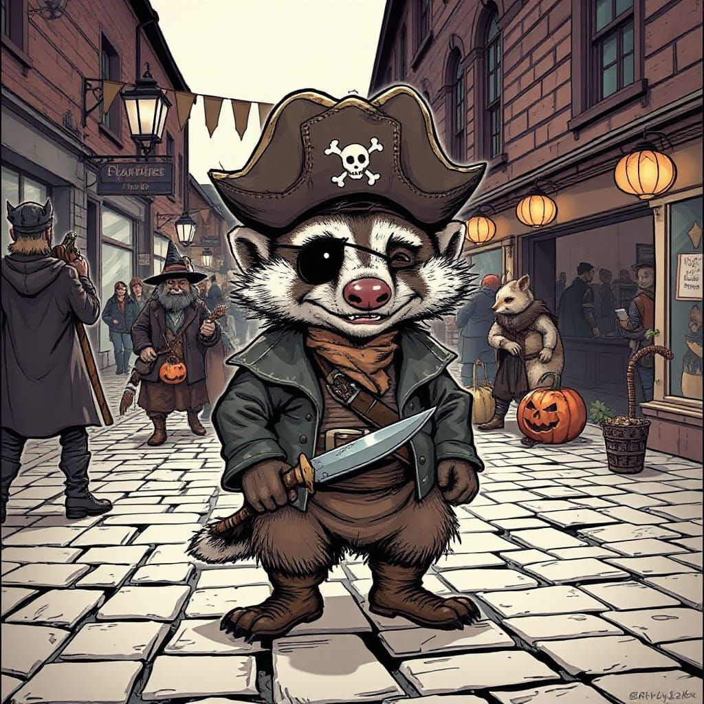 Pirate Badger Leads Woodland Creatures in Halloween Fair