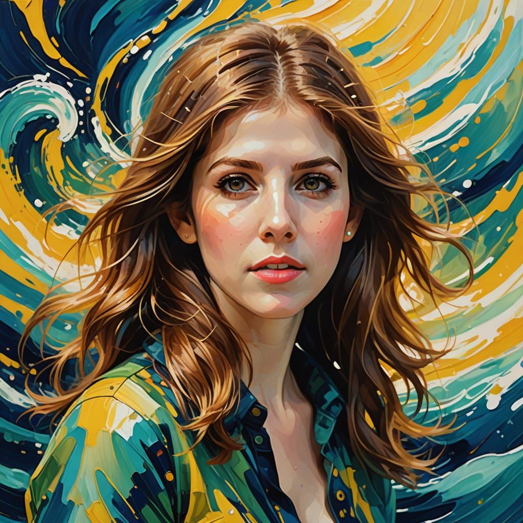 Anna Kendrick on a Boat in Expressionist Style