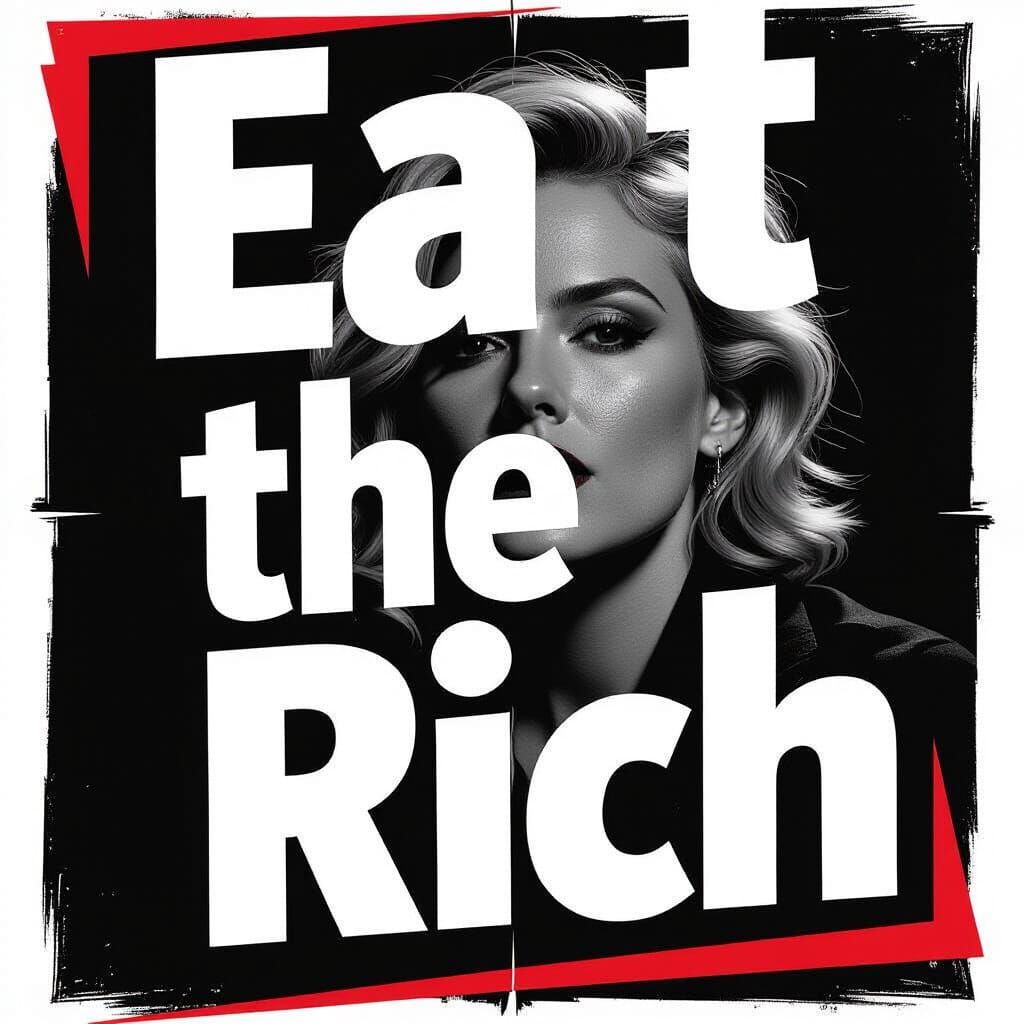 Kathleen Hanna Election Poster "EAT THE RICH" in Black and W...