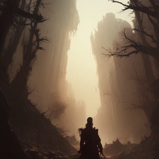 Dark Fantasy Valley of Death: Hyperdetailed Concept Art