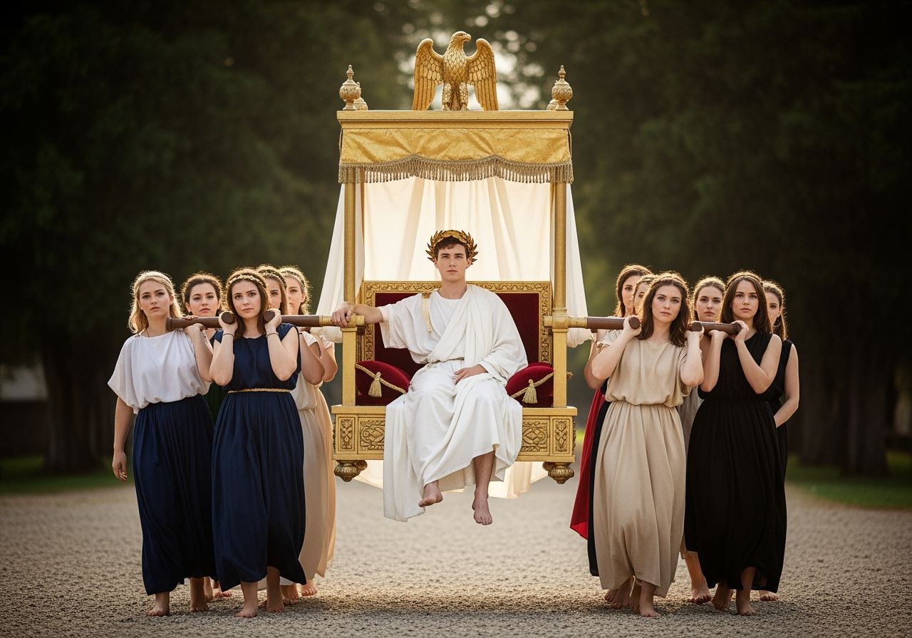 Barefoot Emperor on Golden Throne, Professional Photography