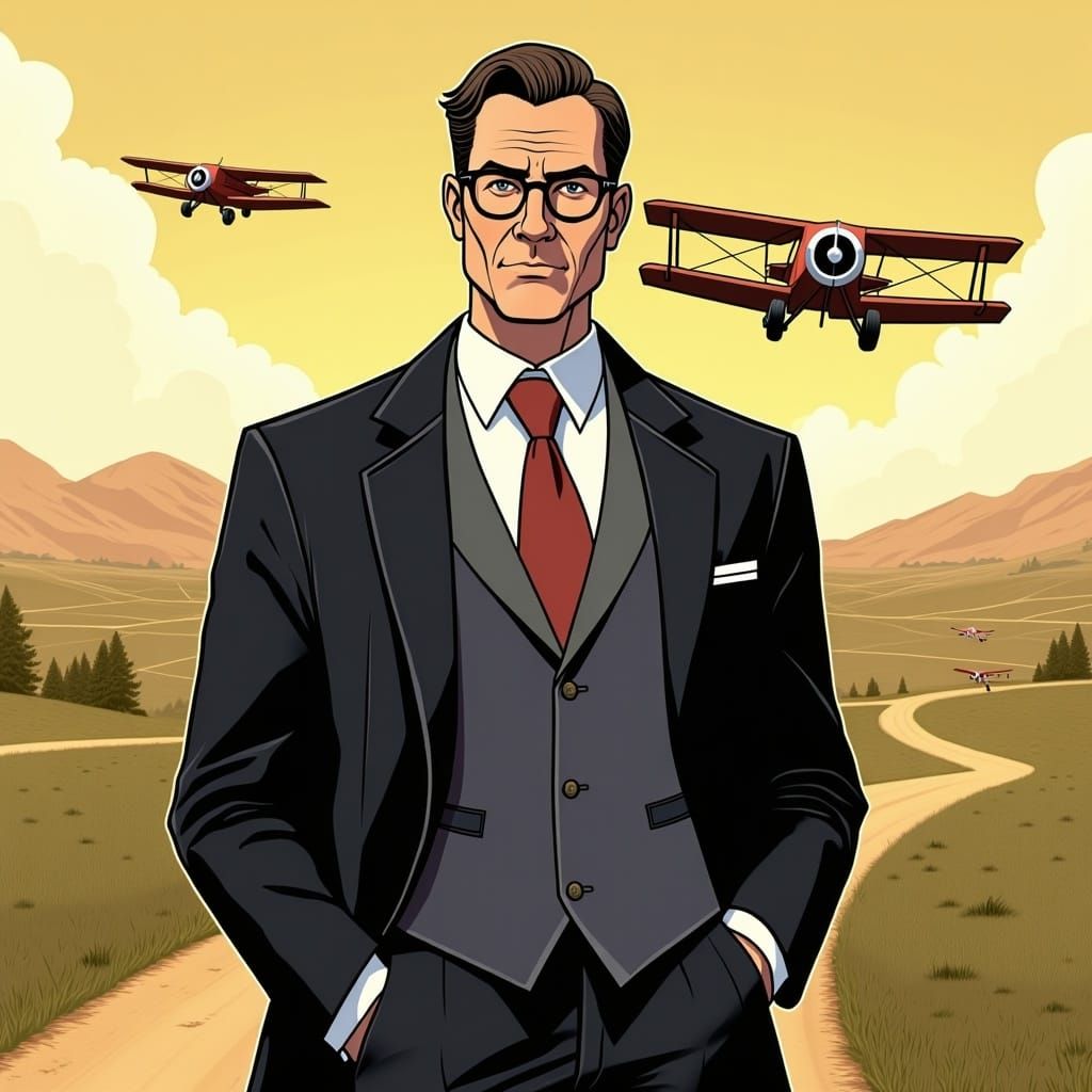 Suave Spy Soars: Graphic Novel Aviation Adventure