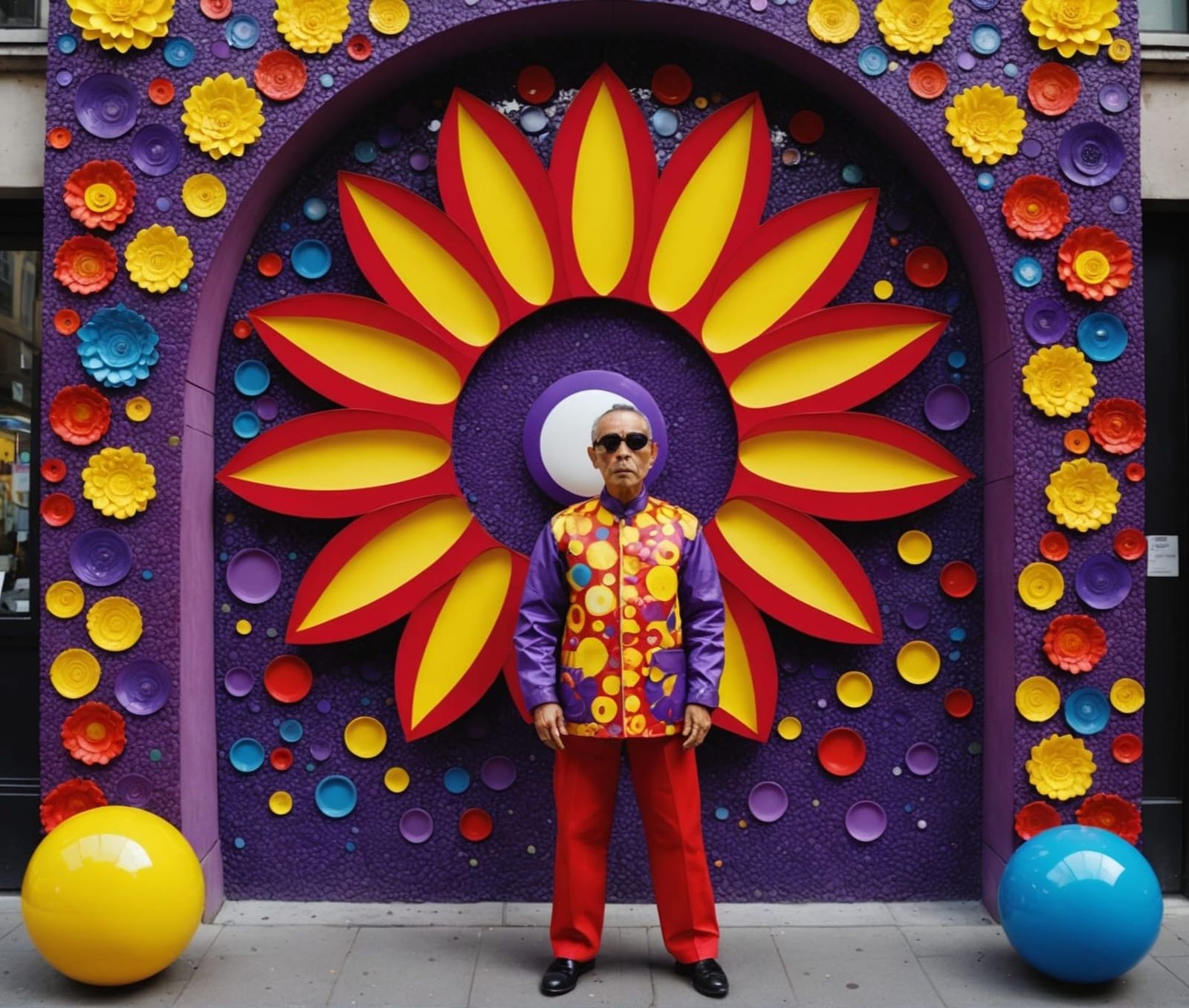 Pearlescent Man at Lotus Portal: Street Photography