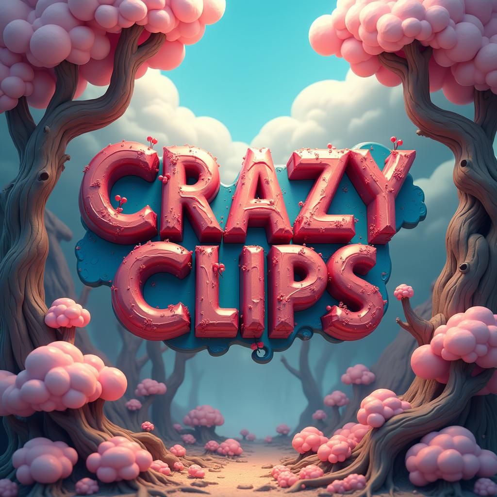 Vibrant 3D Logo with Dreamscape Background