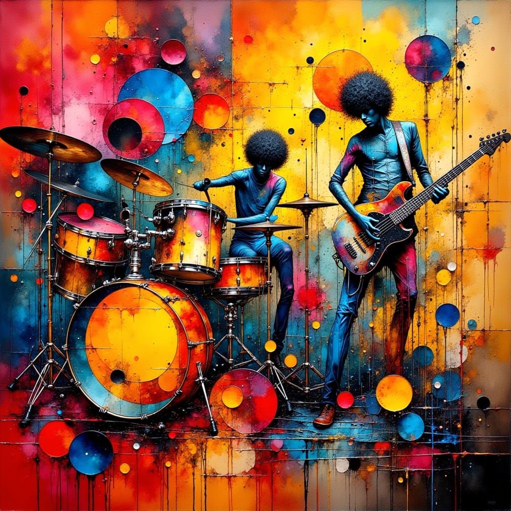 Abstract Expressionist Rock Concert Inspired by Kandinsky