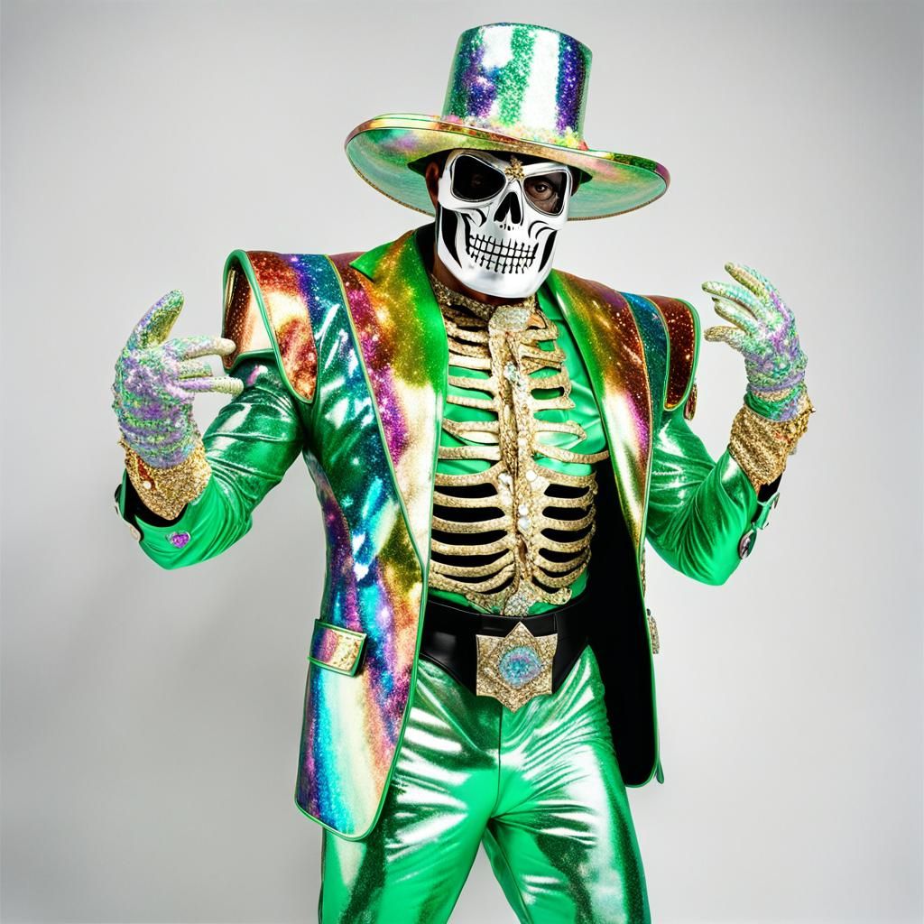 Skeleton Wrestler with Money in the Bank Briefcase