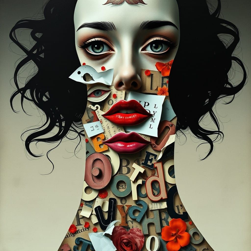 Surrealist Collage in Vibrant Colors