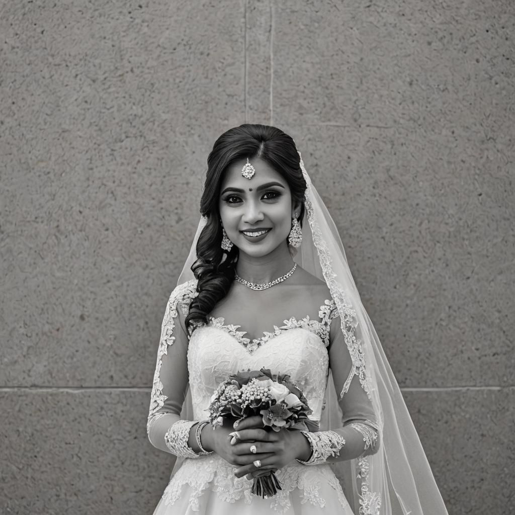 Elegant Bride Poses for Portrait