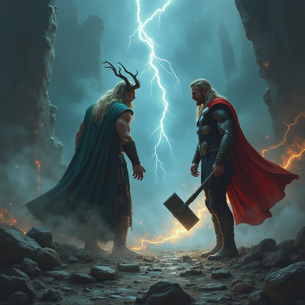 Thor Confronts Loki in Epic Asgardian Battle