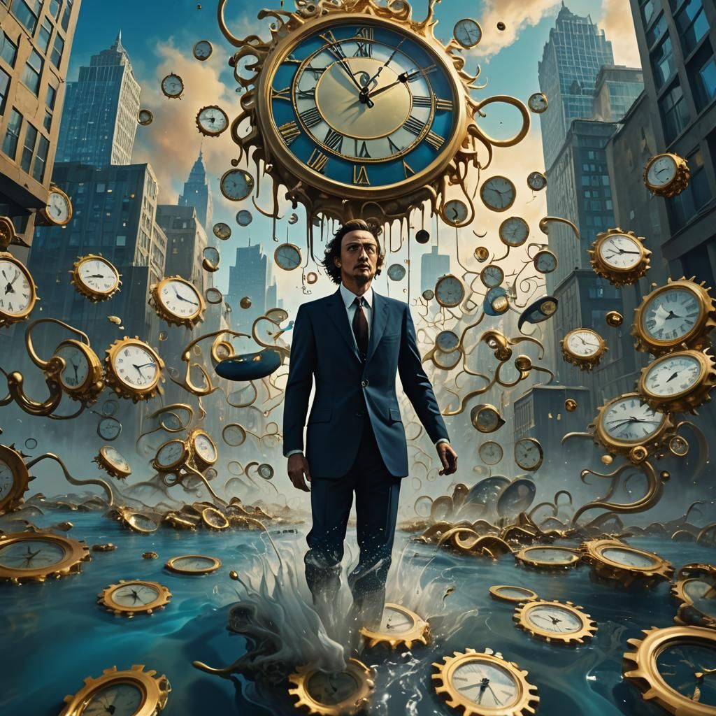 Surreal Figure in a Dali-esque Dreamscape