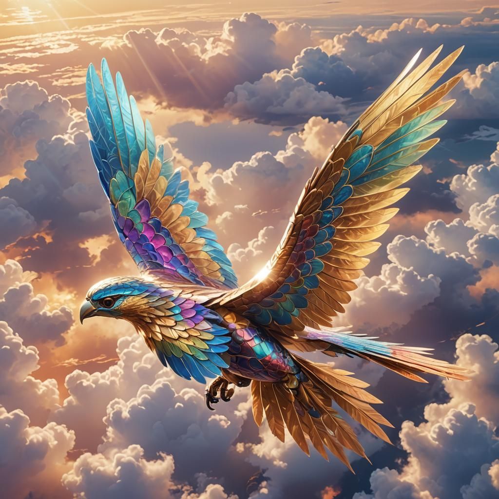 Sleek Avion in Flight: 3D Anime Art