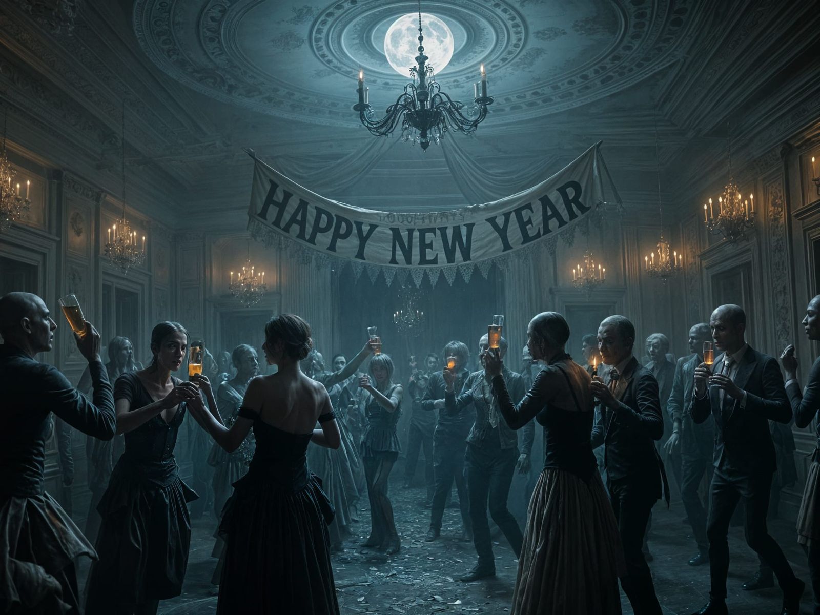 Haunted Ballroom Party: Zombies Celebrate New Year's Eve