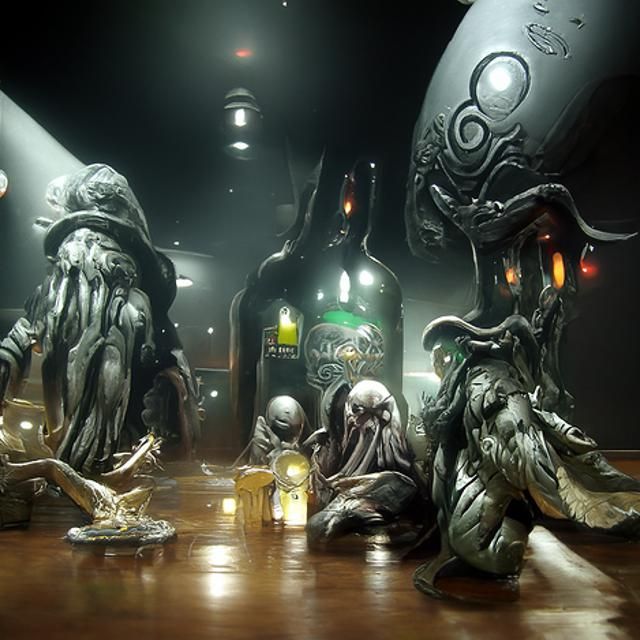 Cthulhu and Friends Bowling: Dark Artstation Painting