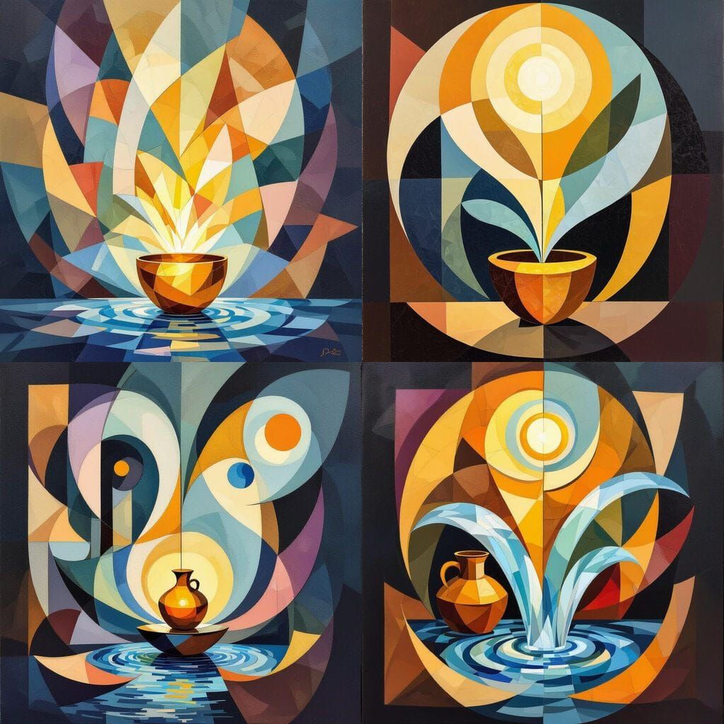 True Contentment: A Cubist Interpretation of Inner Joy