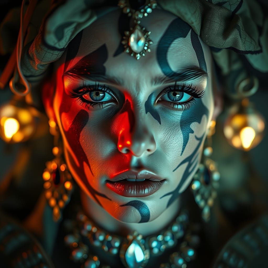 Camouflage and Jewels: A Surreal Portrait