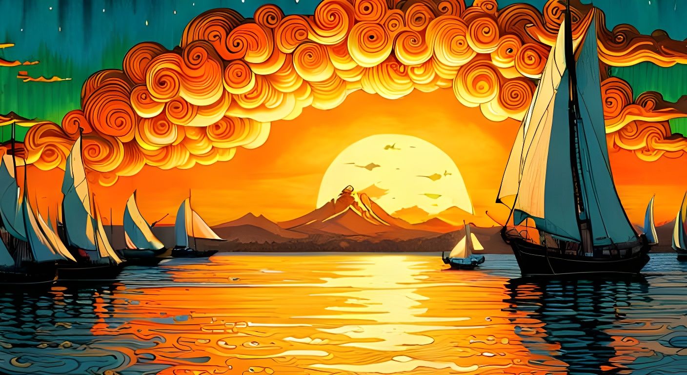 Psychedelic Clouds Reflecting Rainbow Light: Digital Art