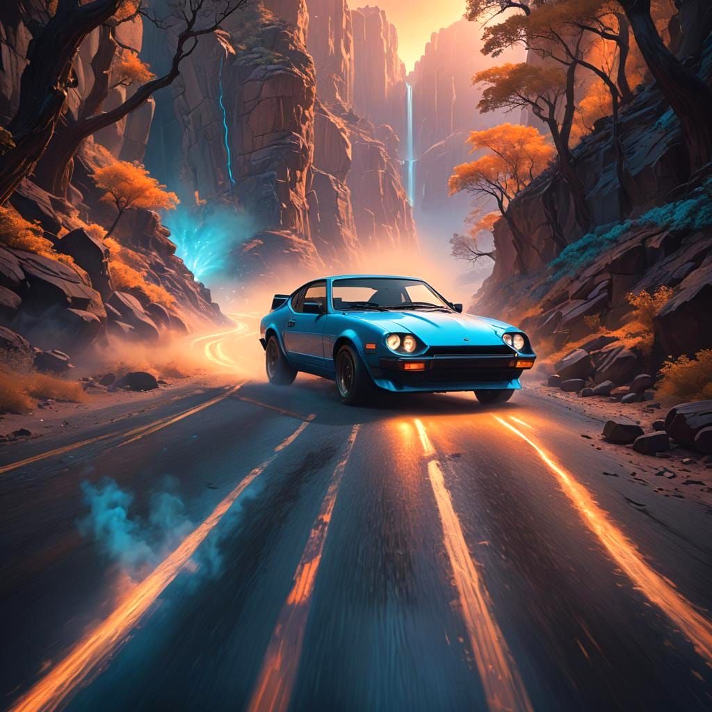 Datsun 280ZX Matte Painting Concept Art