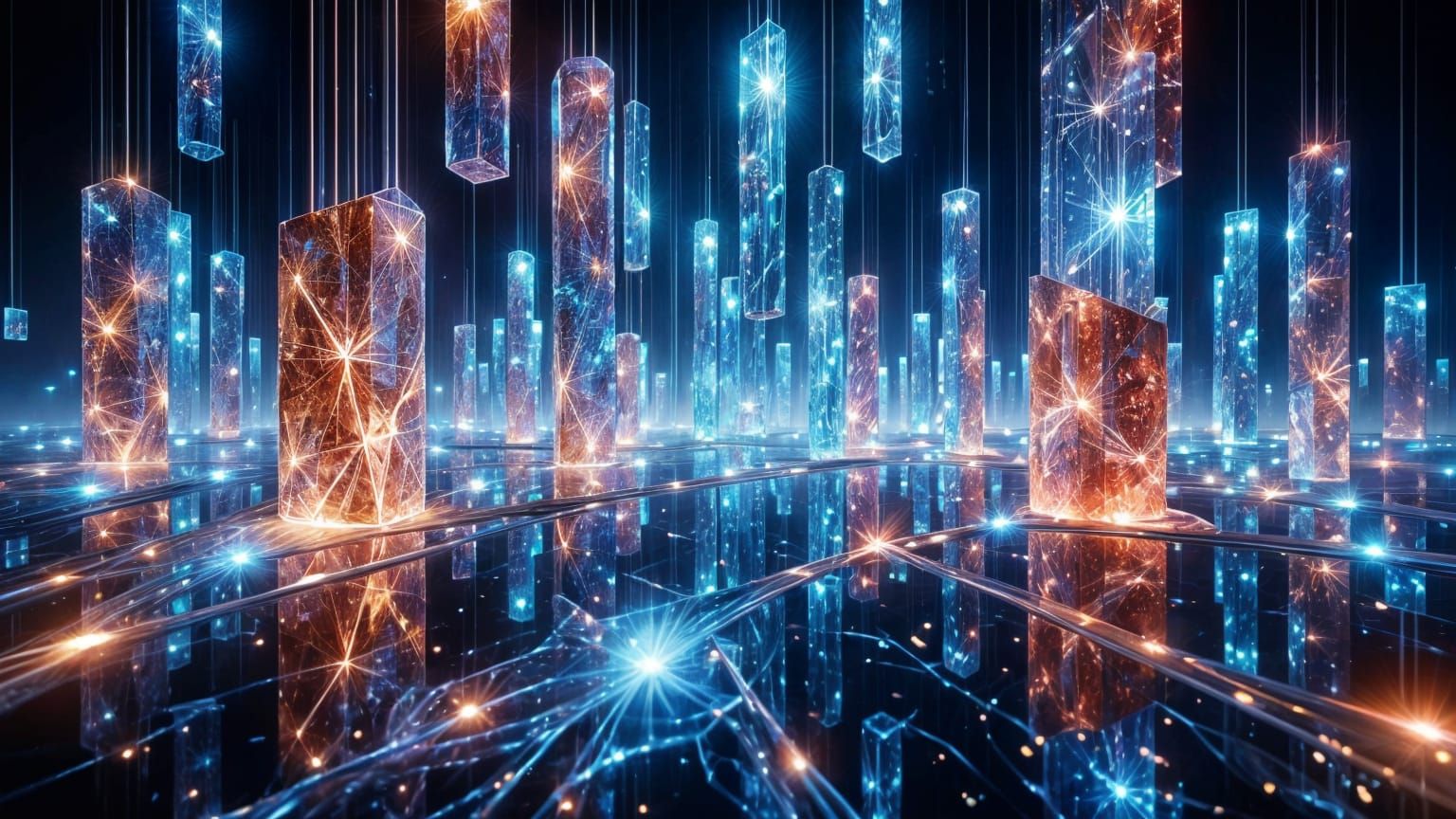 Crystal Installation in Pointillisme Style