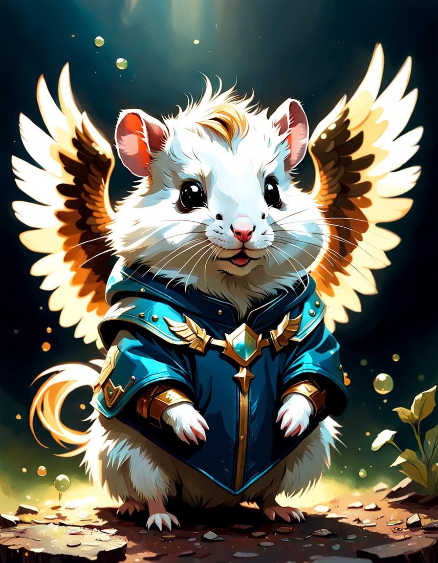 Hamster Pegasus Digital Painting on ArtStation