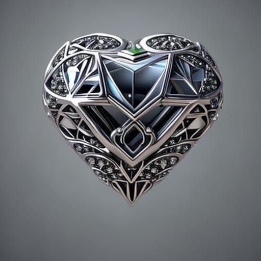 Cybernetic Heart Jewelry in Hyperrealistic 3D