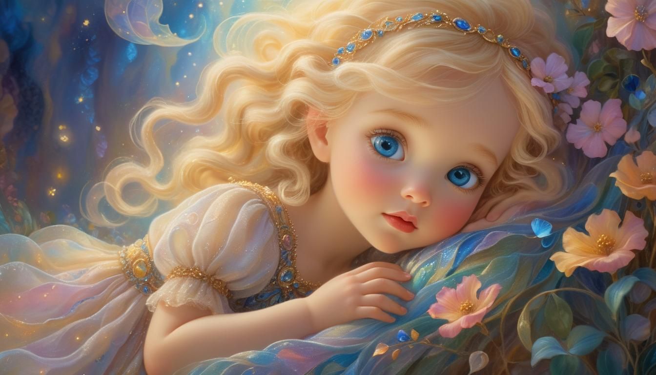 Baby in Hand: Whimsical Fantasy Art in Pastel Colors