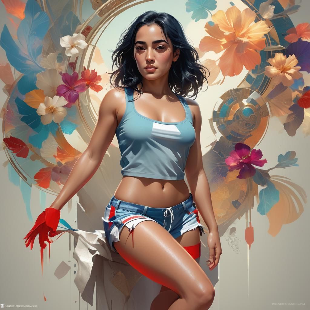 Natalie Martinez Portrait in Hyperdetailed Style