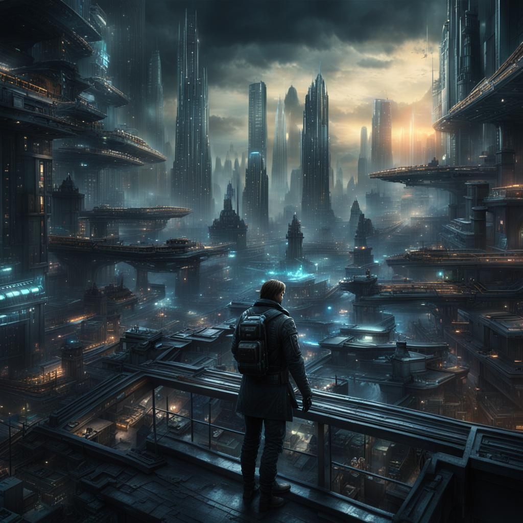 Futuristic Metropolis: Genetic Conspiracy in Dark Synth Styl...