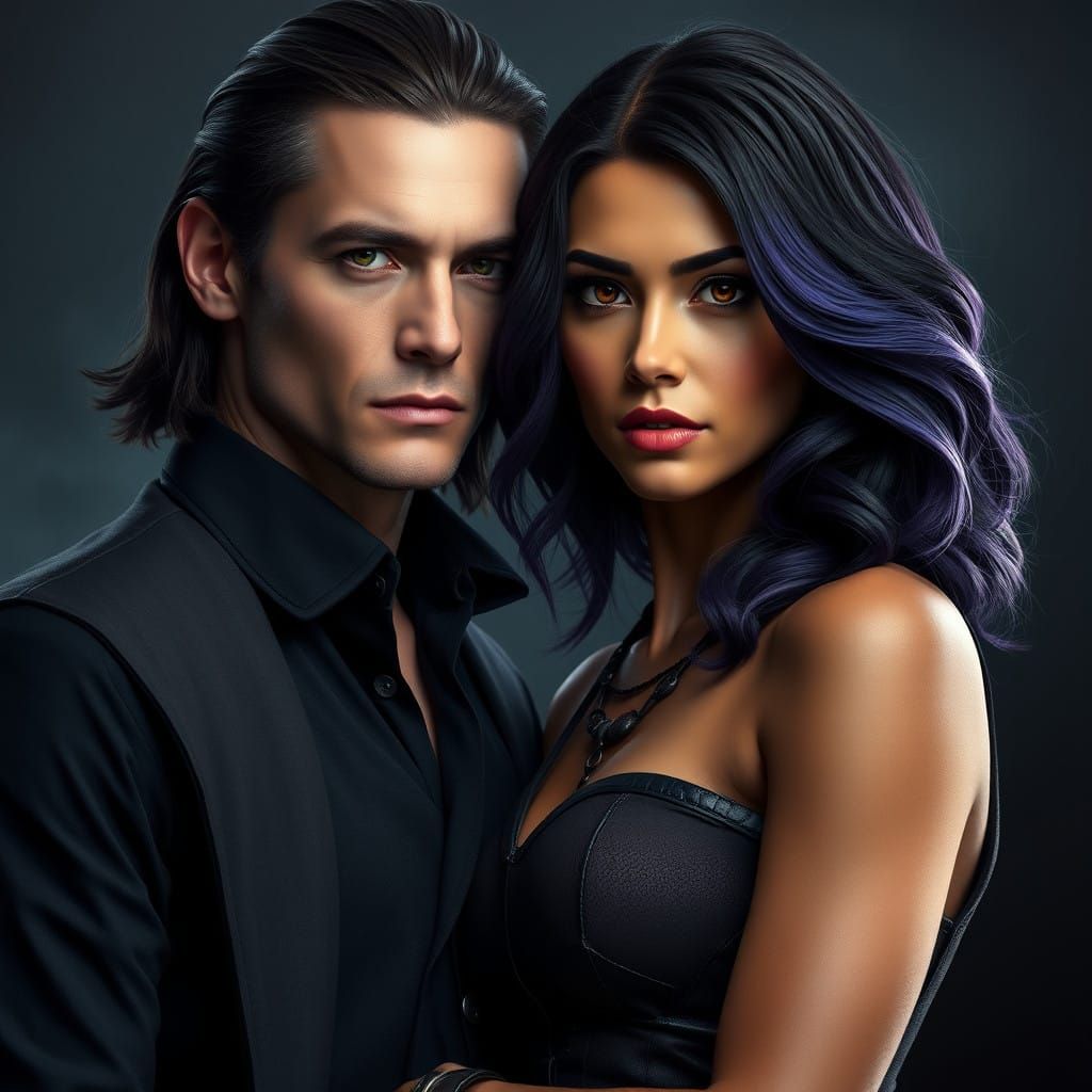 Cinematic Couple Portrait in Epic Digital Art Style