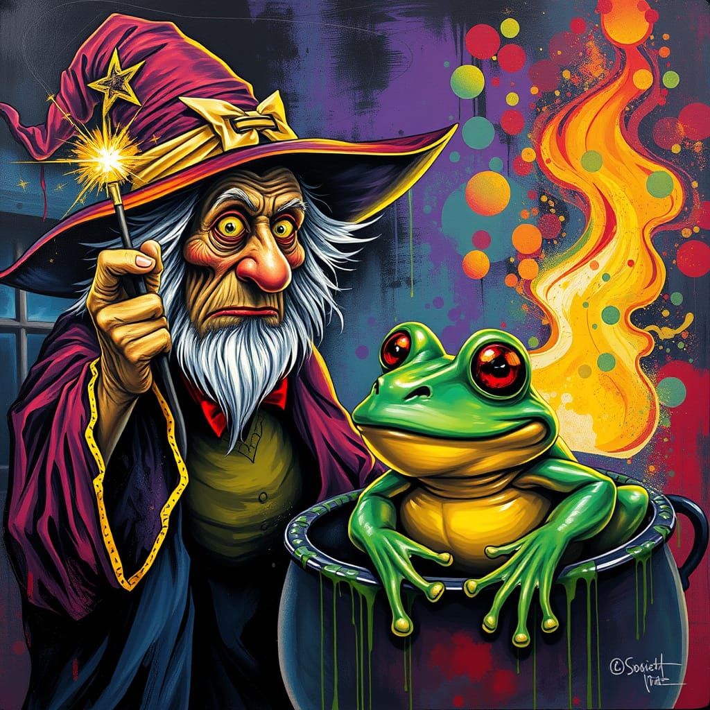Creepy Witch Transforms Boy into Frog in Vibrant Graffiti Ar...