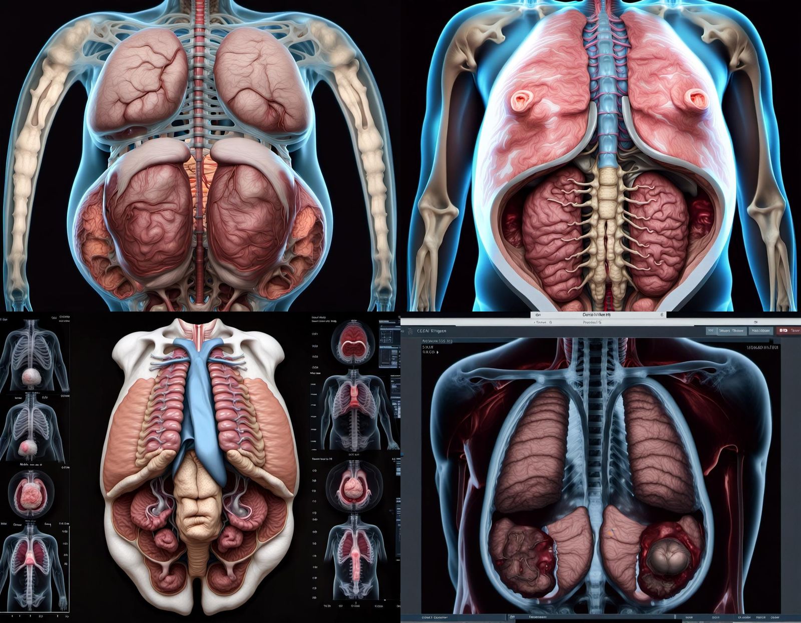 Realistic Medical X-Ray of Internal Organs in 8K