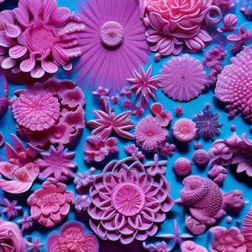 Elaborate Pink Ocean Water Fantasy Art