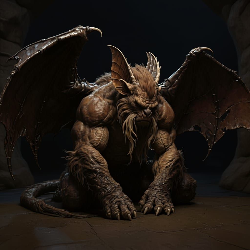 Sad Muscular Creature in Somber Mood