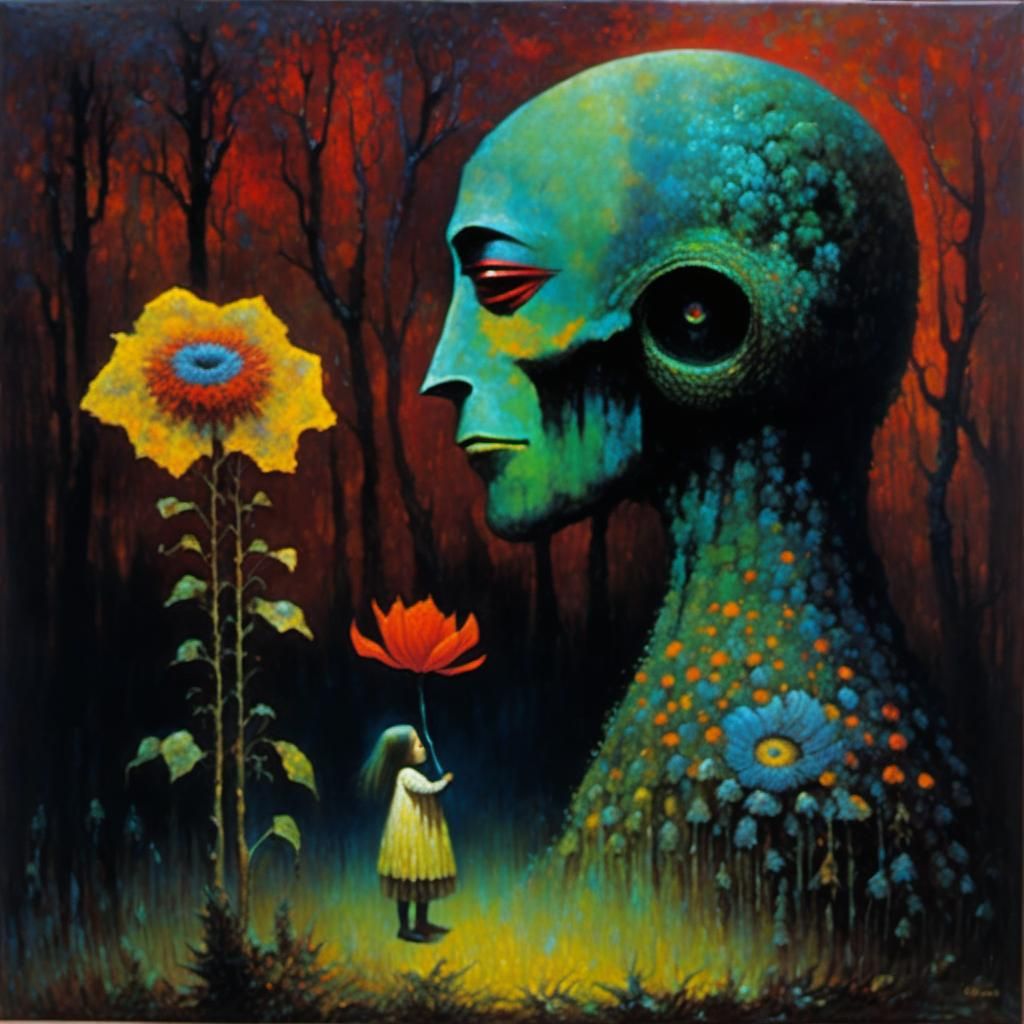 Monster's Gift: A Psychedelic Mixed Media Artwork