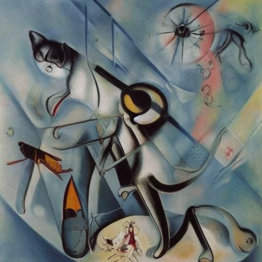 Futuristic Toy Cat in Constructivist Style