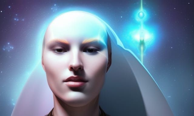 Galactic Federation Light Technology Portrait in Art Nouveau...